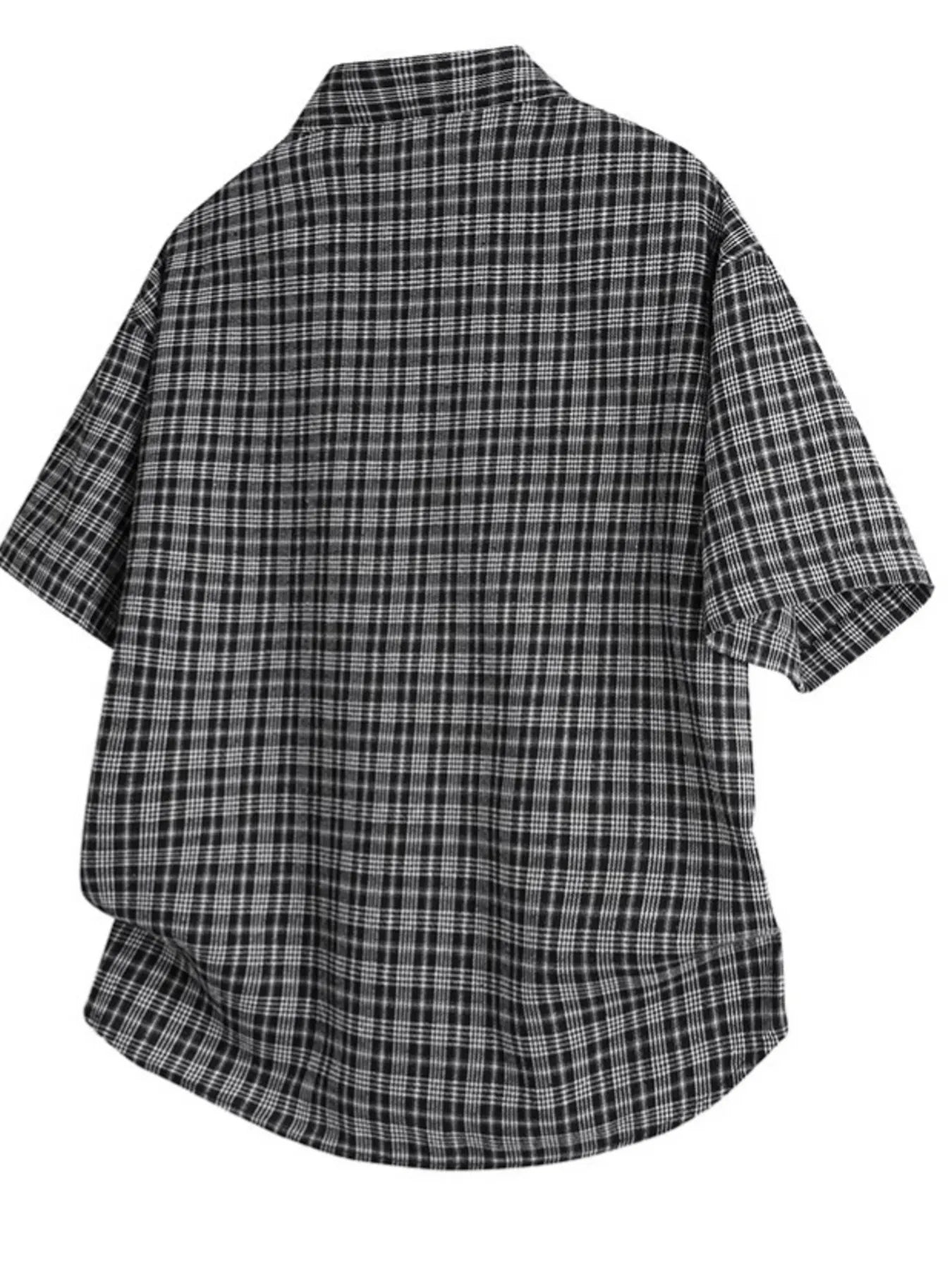 Men's Plus Size Plaid Short Sleeve Shirt