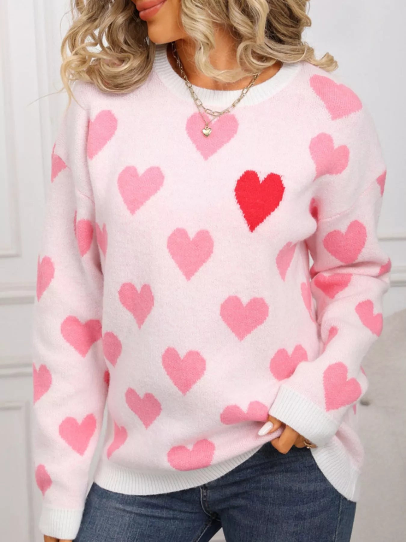 Valentine's Day Heart Crew Neck Sweater