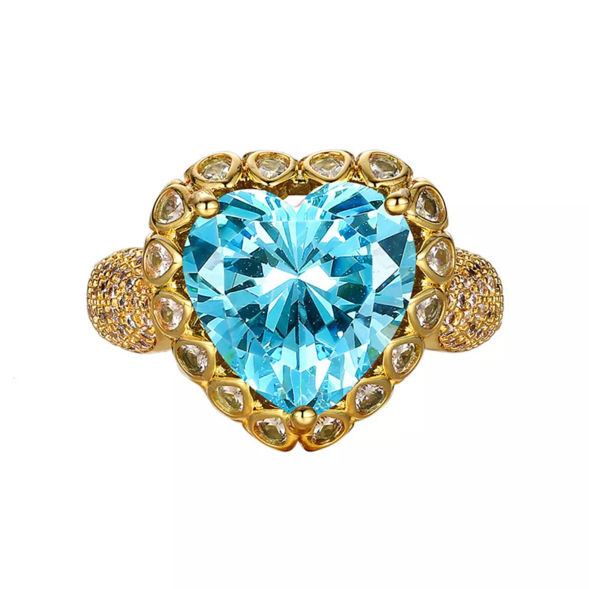 18K Gold-Plated Heart-Shaped Ring