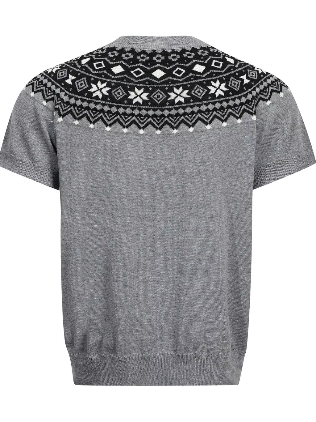 Men's Fair Isle Pattern Short Sleeve Sweater