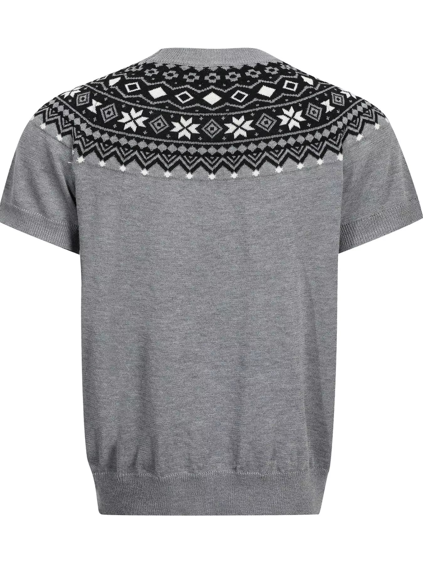 Men's Fair Isle Pattern Short Sleeve Sweater
