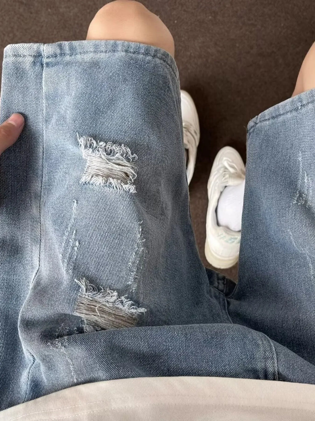 Men's Full Size Ripped Casual Loose Fit Denim Shorts Plus Size