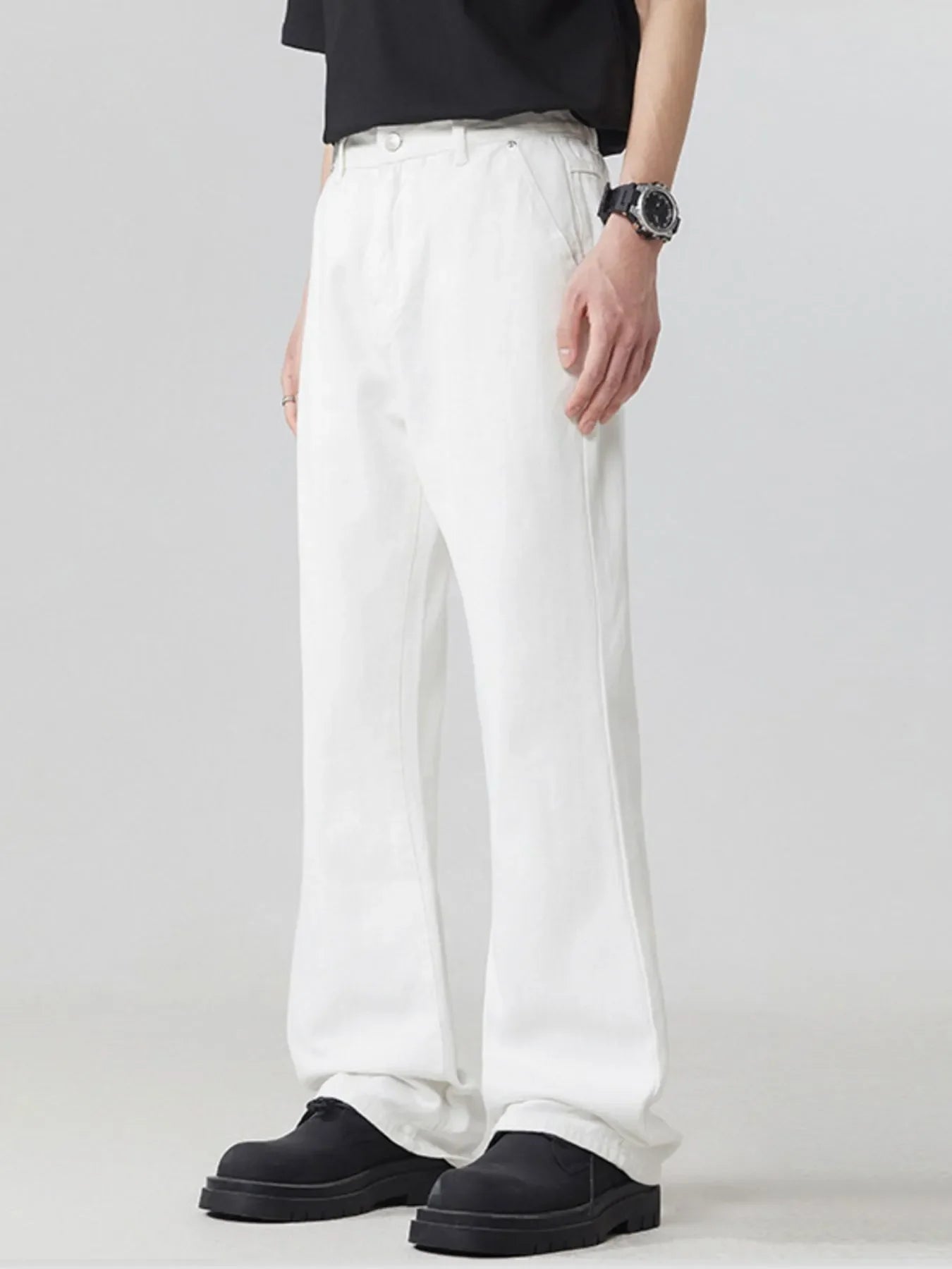 Men's Full Size Round Neck Short Sleeve Jeans Plus Size