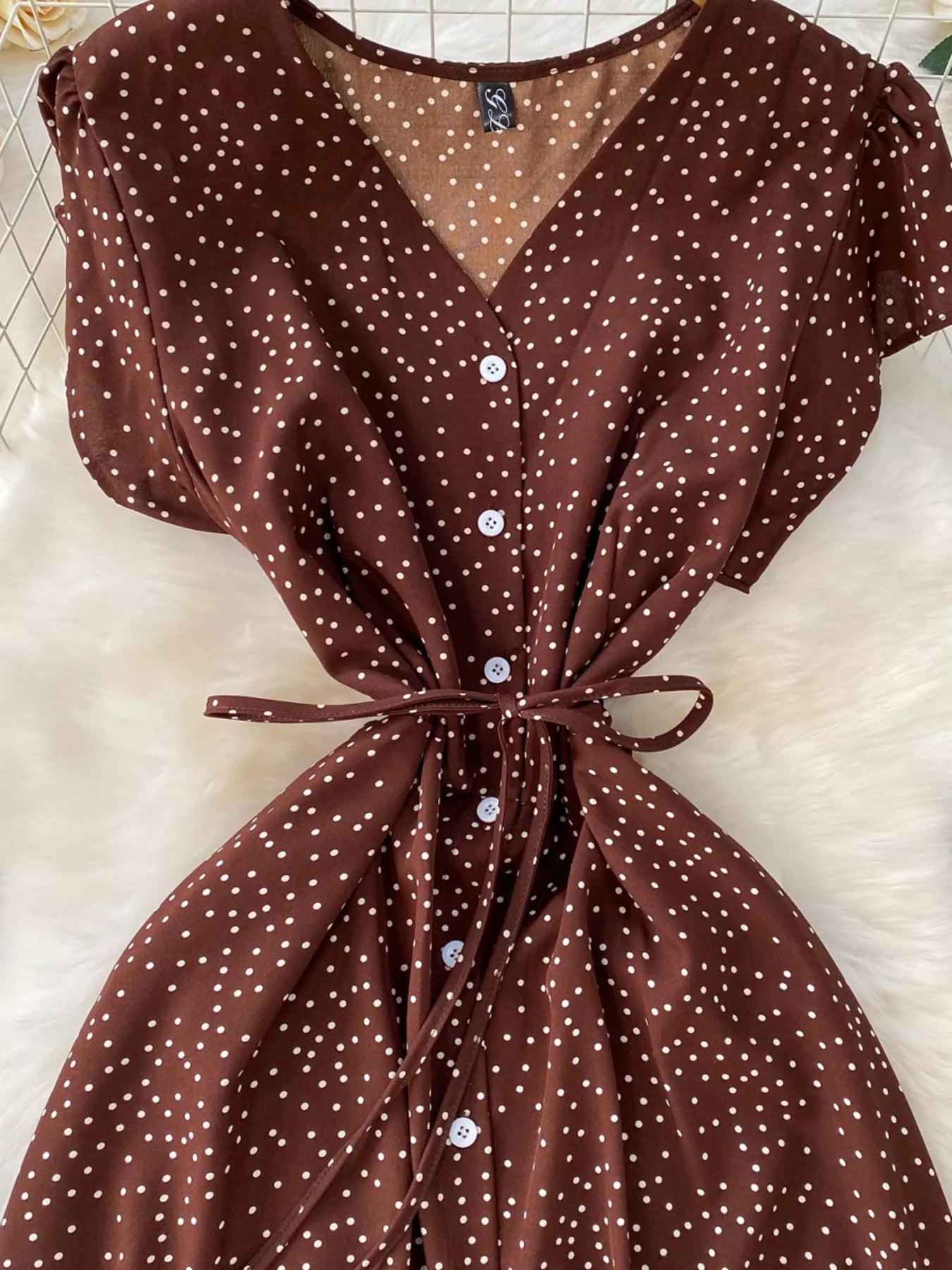 Polka Dot Button-Down Dress