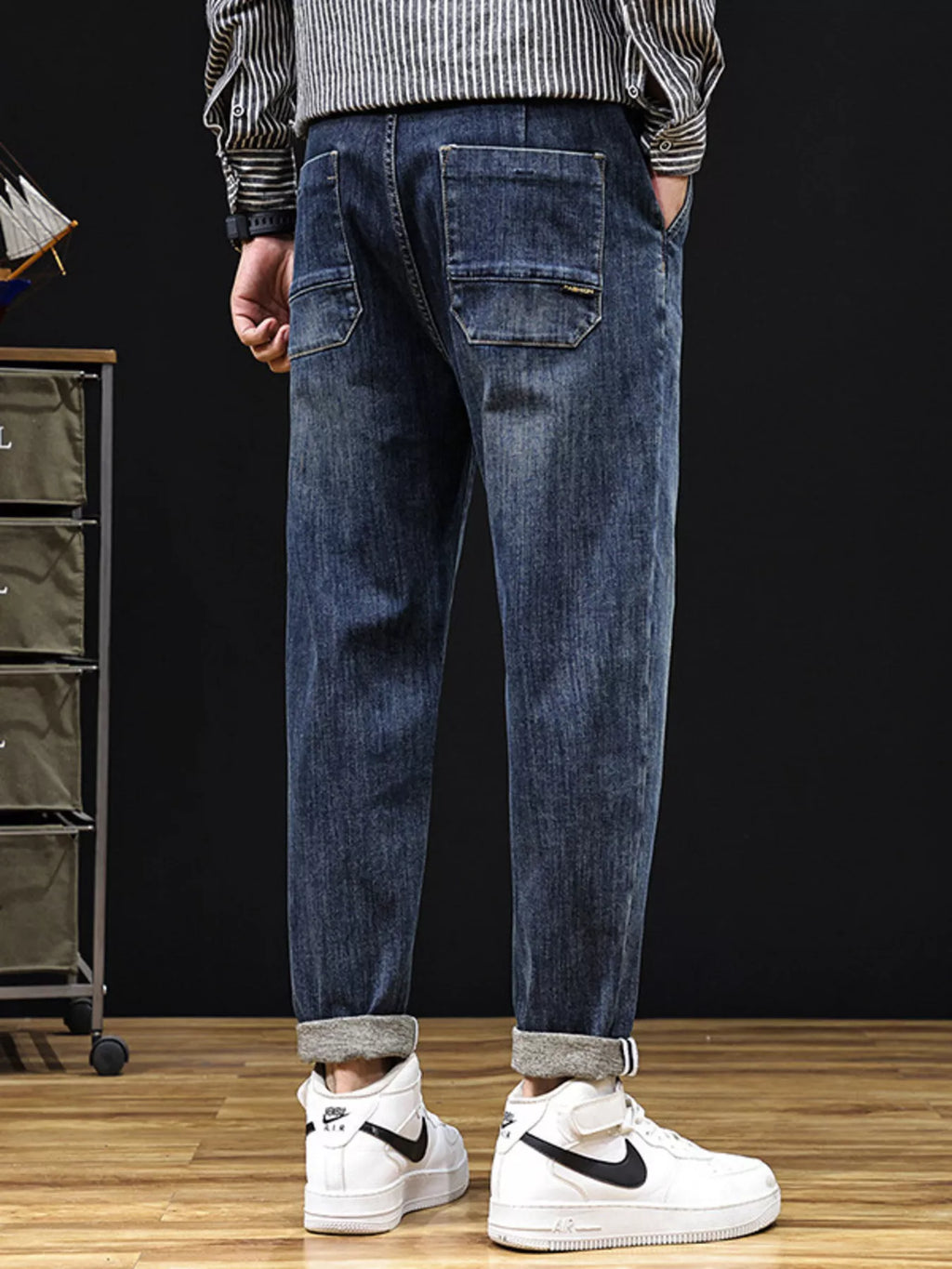 Men's Plus Size Relaxed Fit Drawstring Waist Jeans