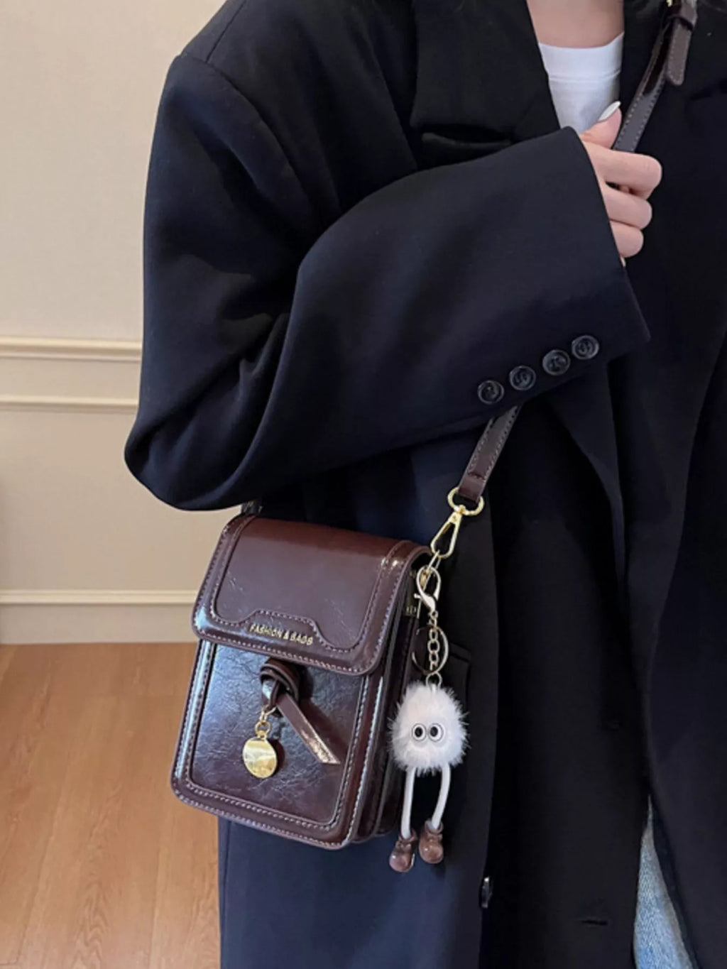 Leather Flap Crossbody Bag