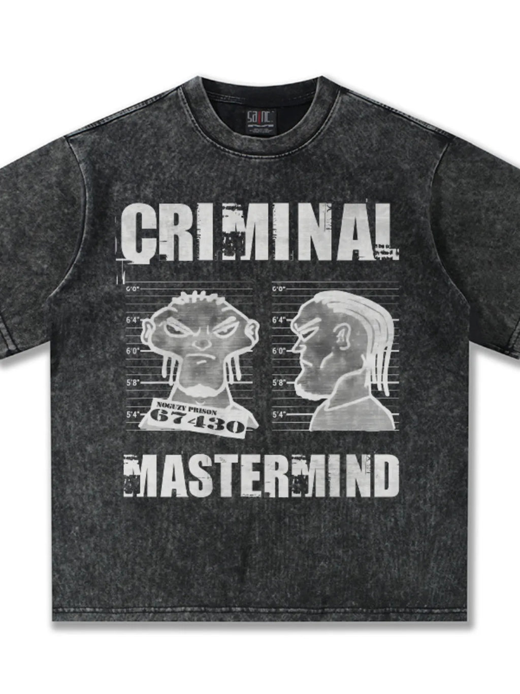 Men's Criminal Mastermind Graphic Oversized T-Shirt