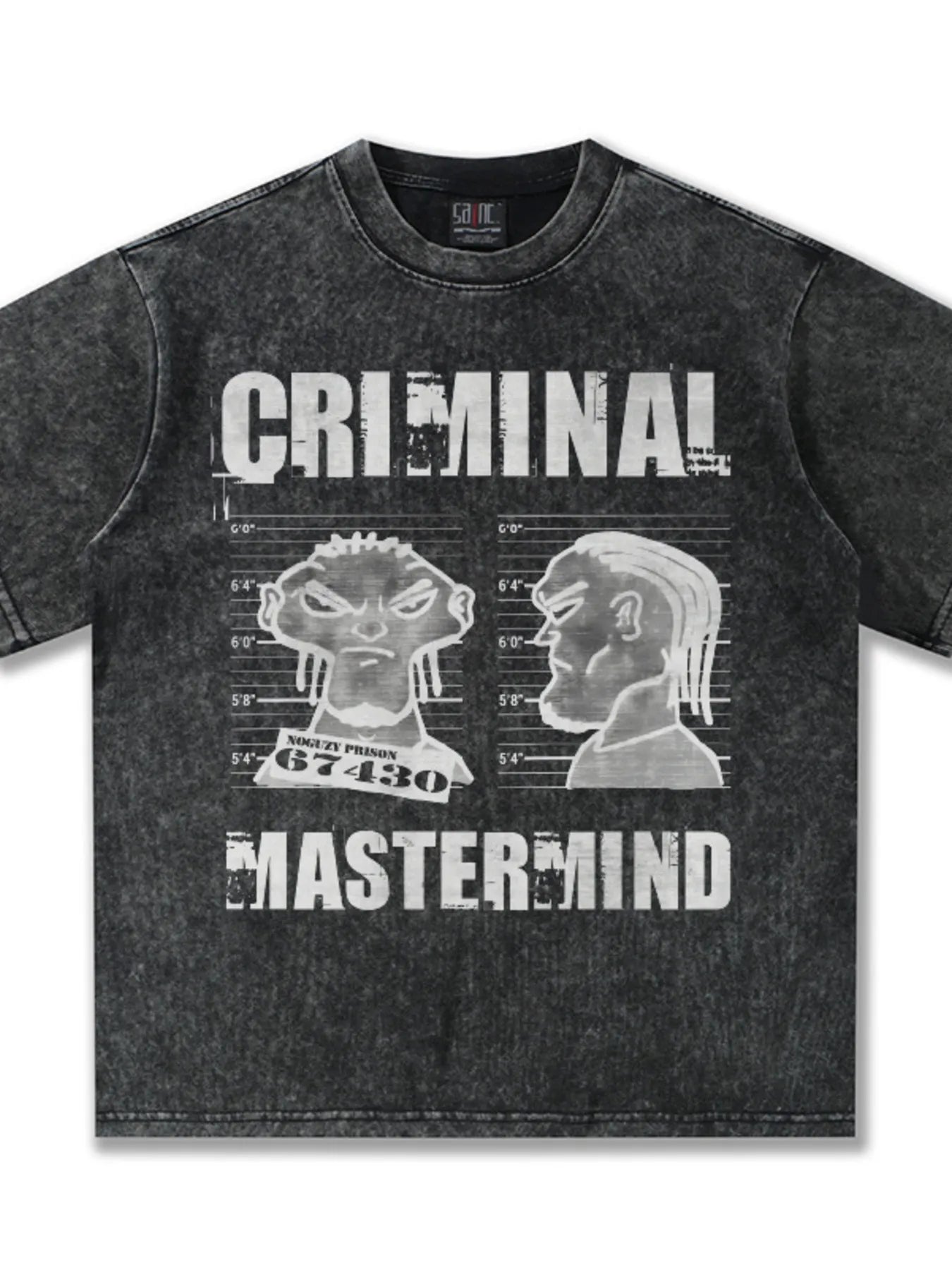 Men's Criminal Mastermind Graphic Oversized T-Shirt