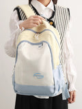 Color Block Lightweight Backpack Bag