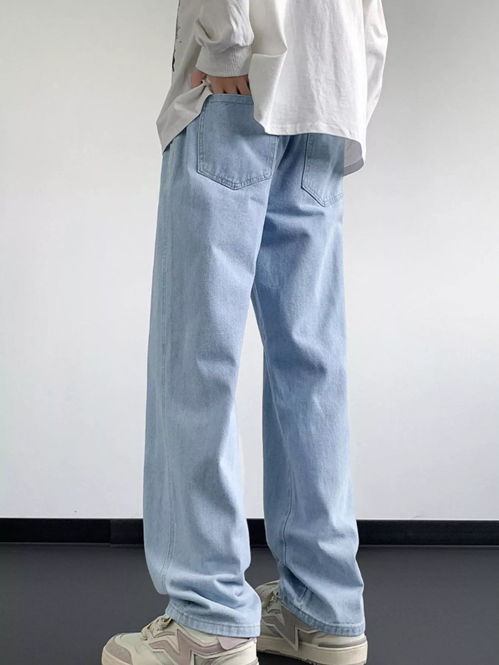 Men's Full Size Wash Loose Fit Jeans Plus Size