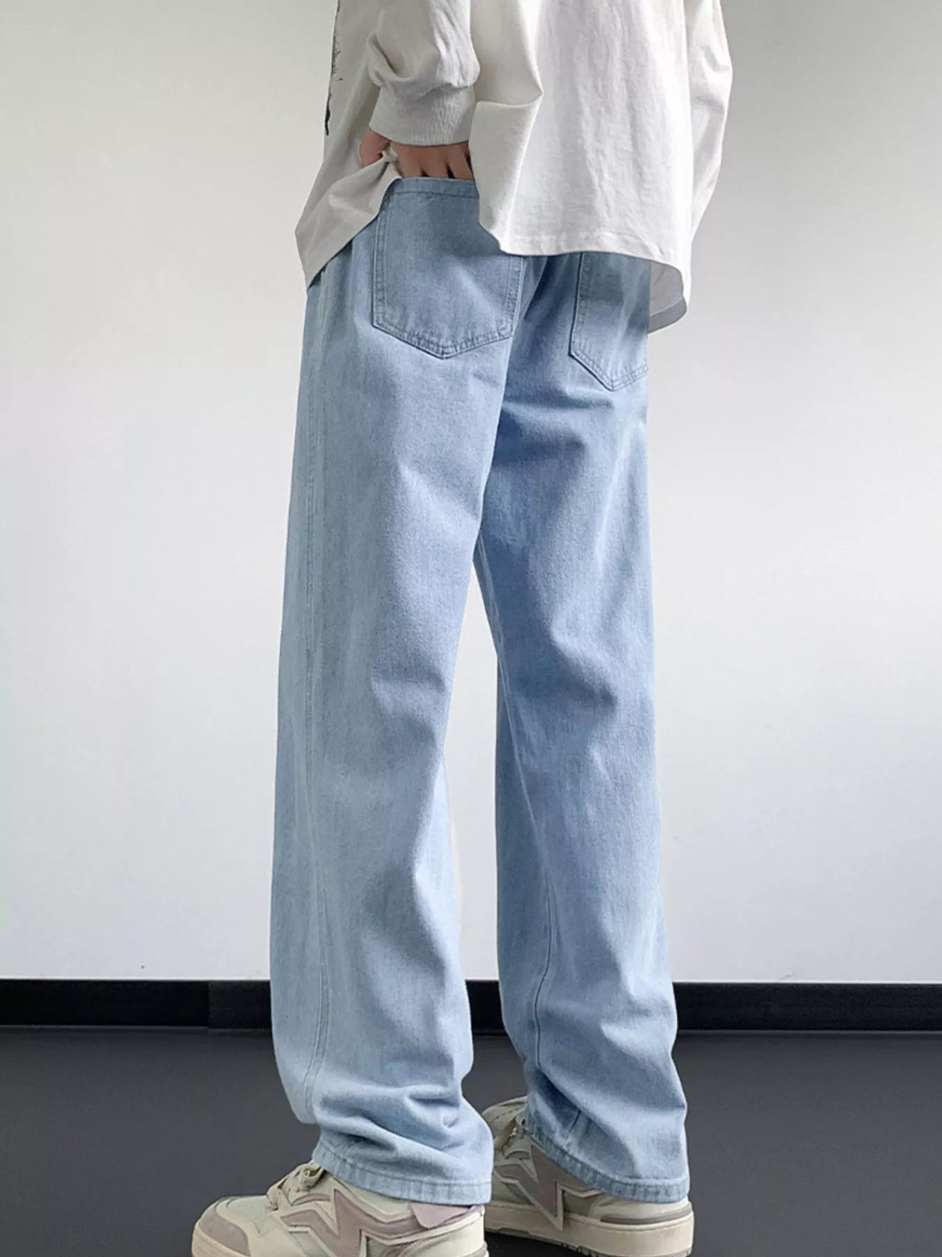Men's Full Size Wash Loose Fit Jeans Plus Size