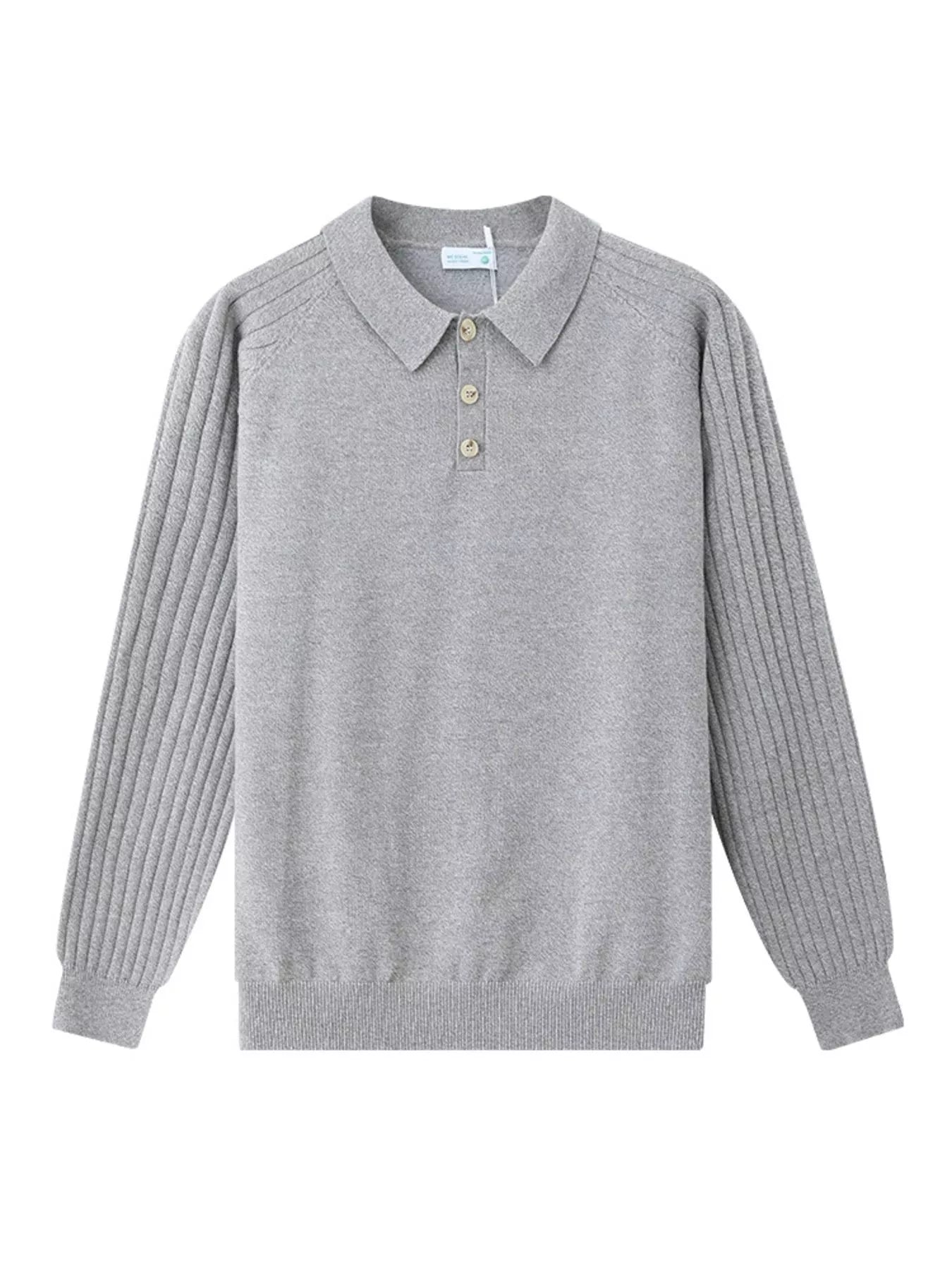 Men's Plus Size Classic Fit Ribbed Sleeve Knit Top