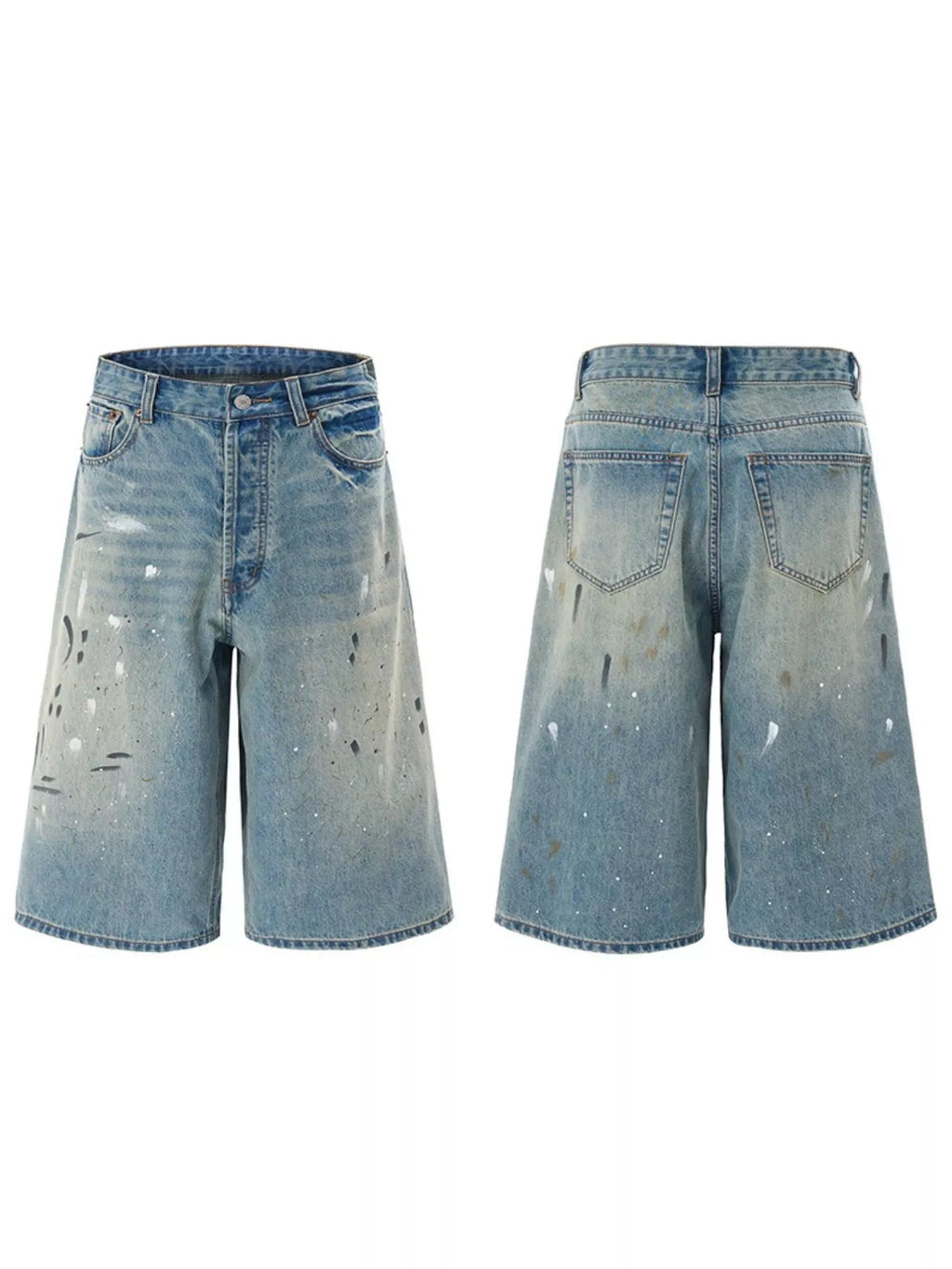 Men's Wide-Leg Denim Shorts