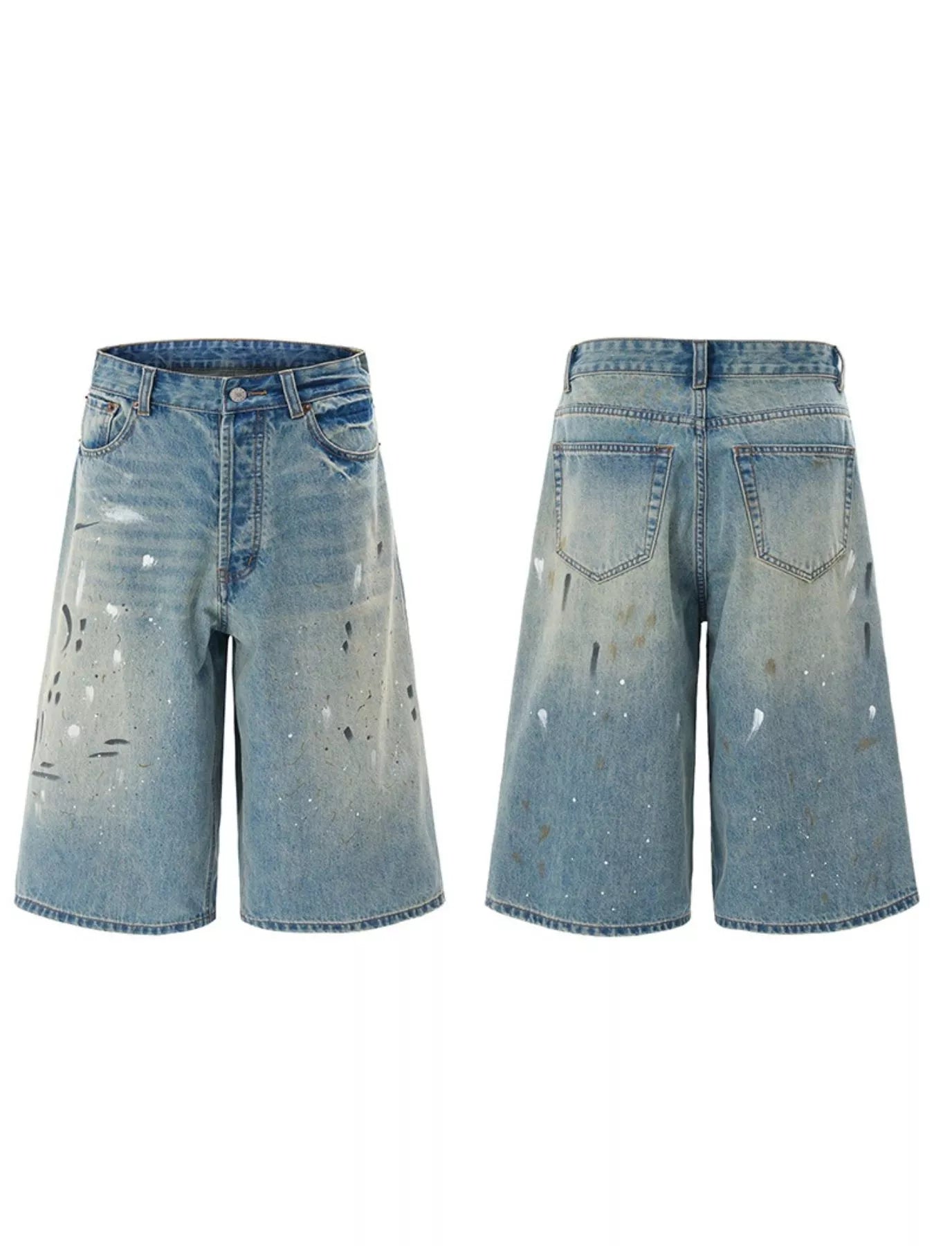 Men's Wide-Leg Denim Shorts