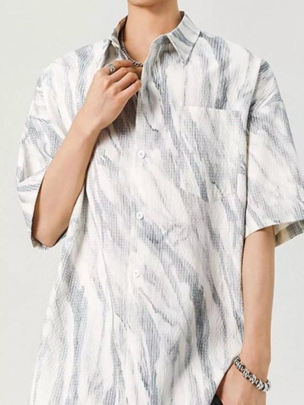 Men's Plus Size Button Up Short Sleeve Shirt