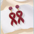 Rhinestone Ribbon Drop Earrings