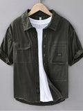 Men's Plus Size Button Up Short Sleeve Shirt