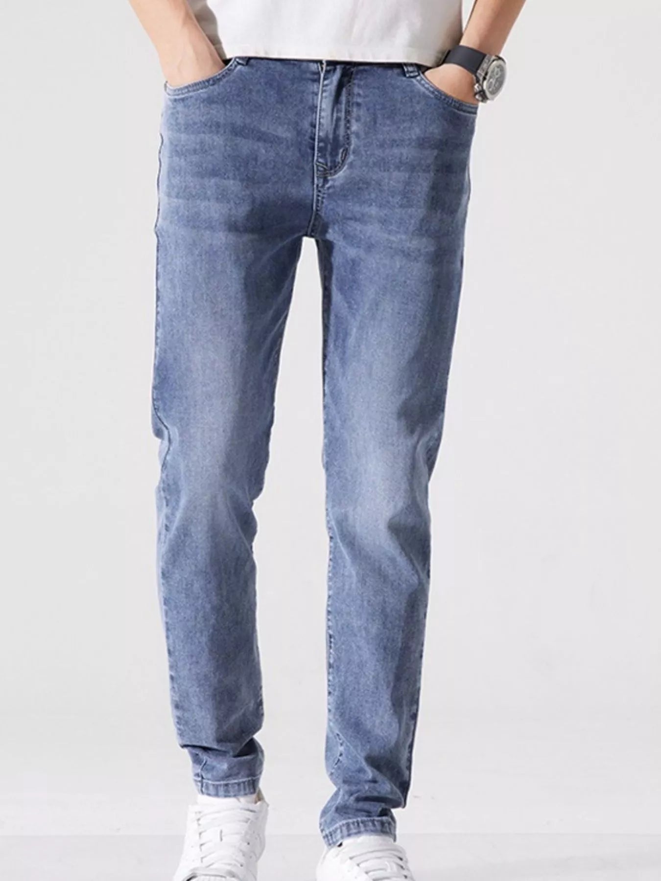 Men's Washed Slim Fit Jeans