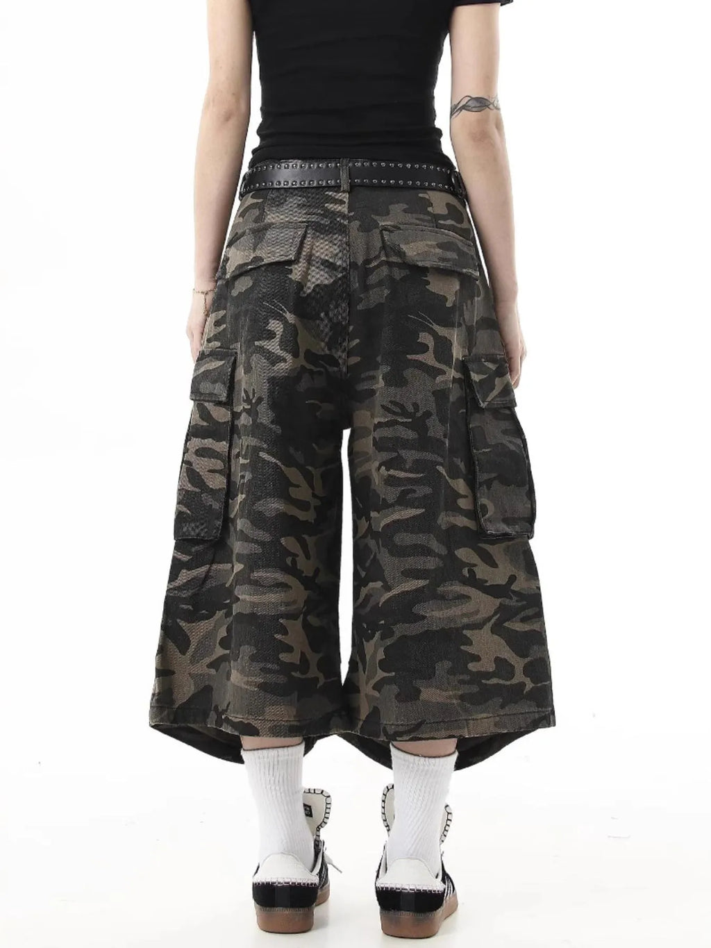 Men's Full Size Camouflage Cargo Denim Shorts Plus Size