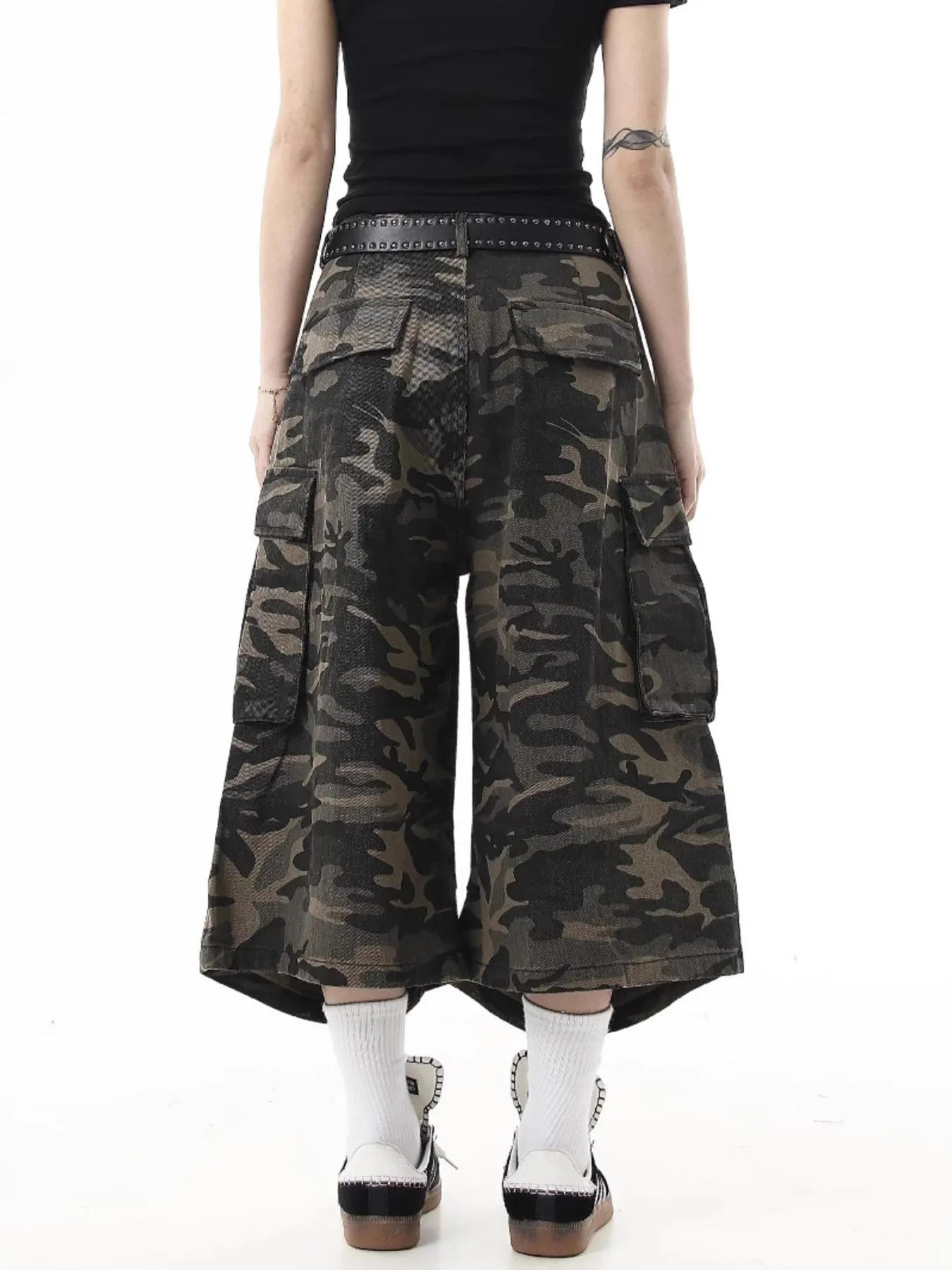 Men's Full Size Camouflage Cargo Denim Shorts Plus Size