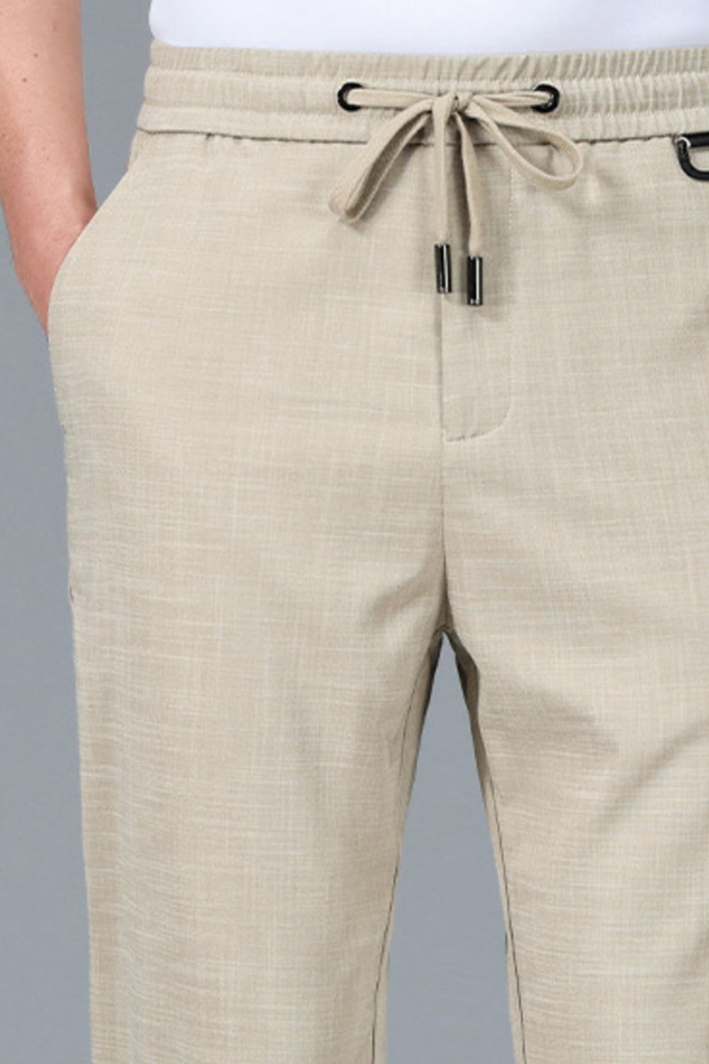 Men's Plus Size Casual Drawstring Straight-Leg Pants