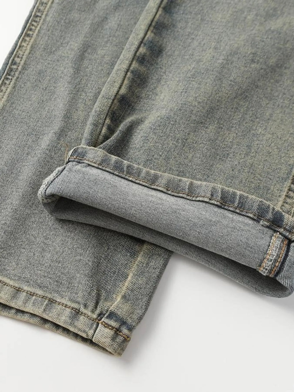 Men's High Waist Straight Leg Cargo Jeans
