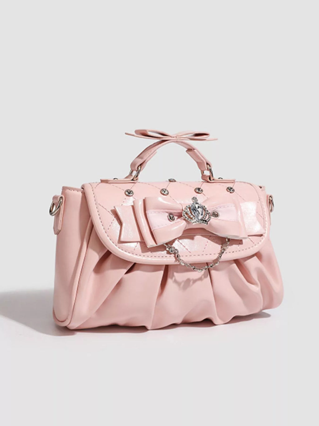 Ruched Bow Crossbody Bag