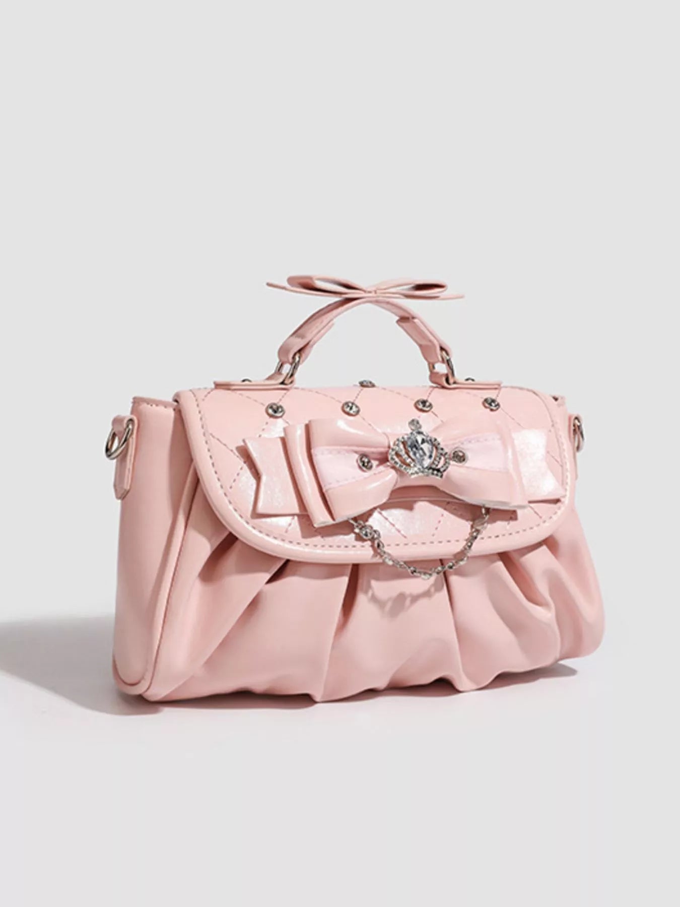 Ruched Bow Crossbody Bag