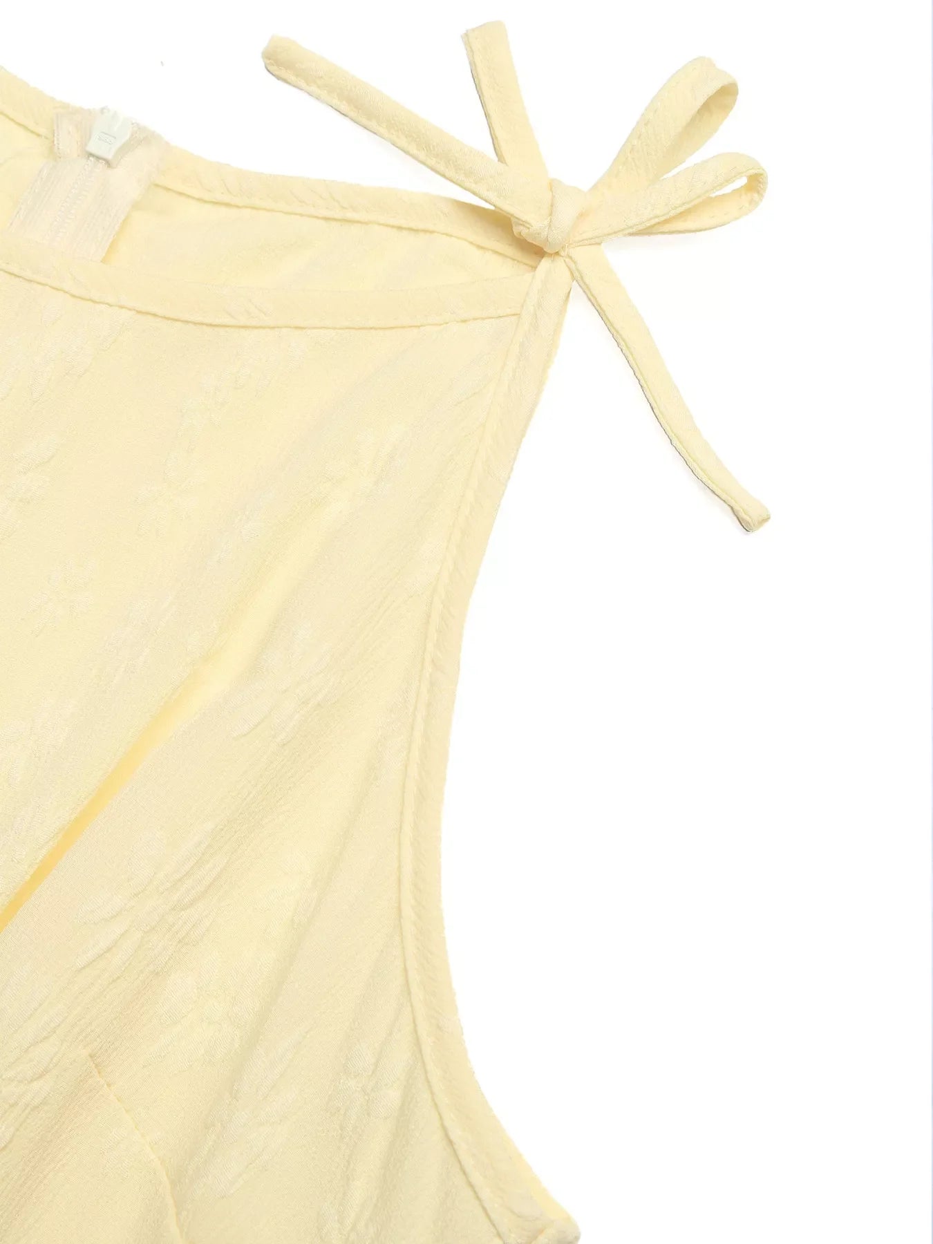 Tie Strap Textured Wide Leg Jumpsuit