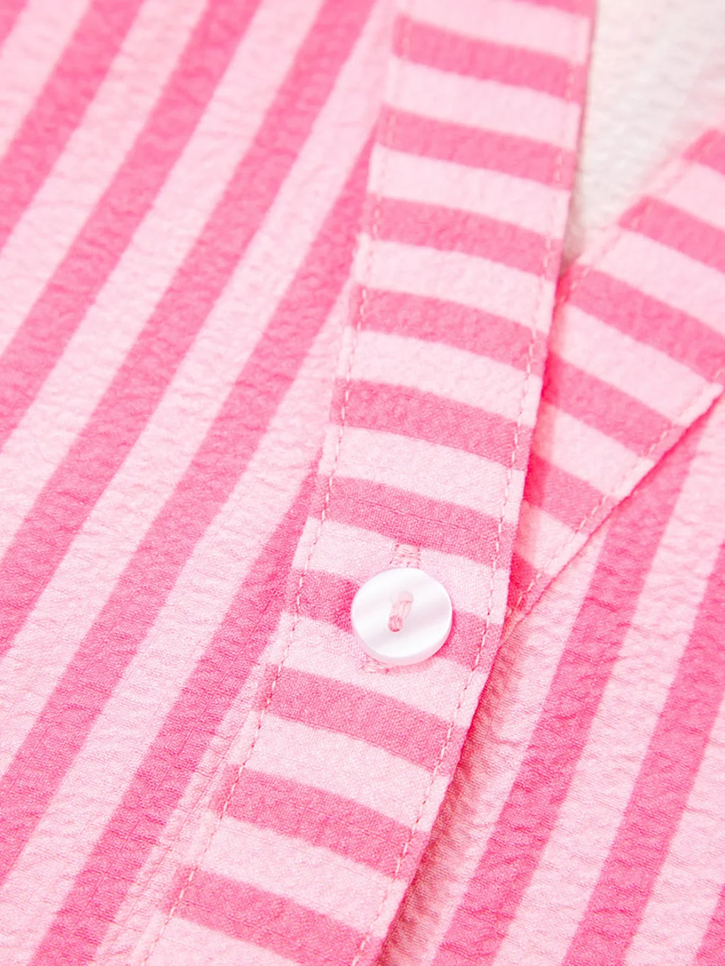 Stripe Flare Sleeve Half Placket Tiered Flowy Mini Dress