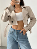 Double-Breasted Cropped Outerwear