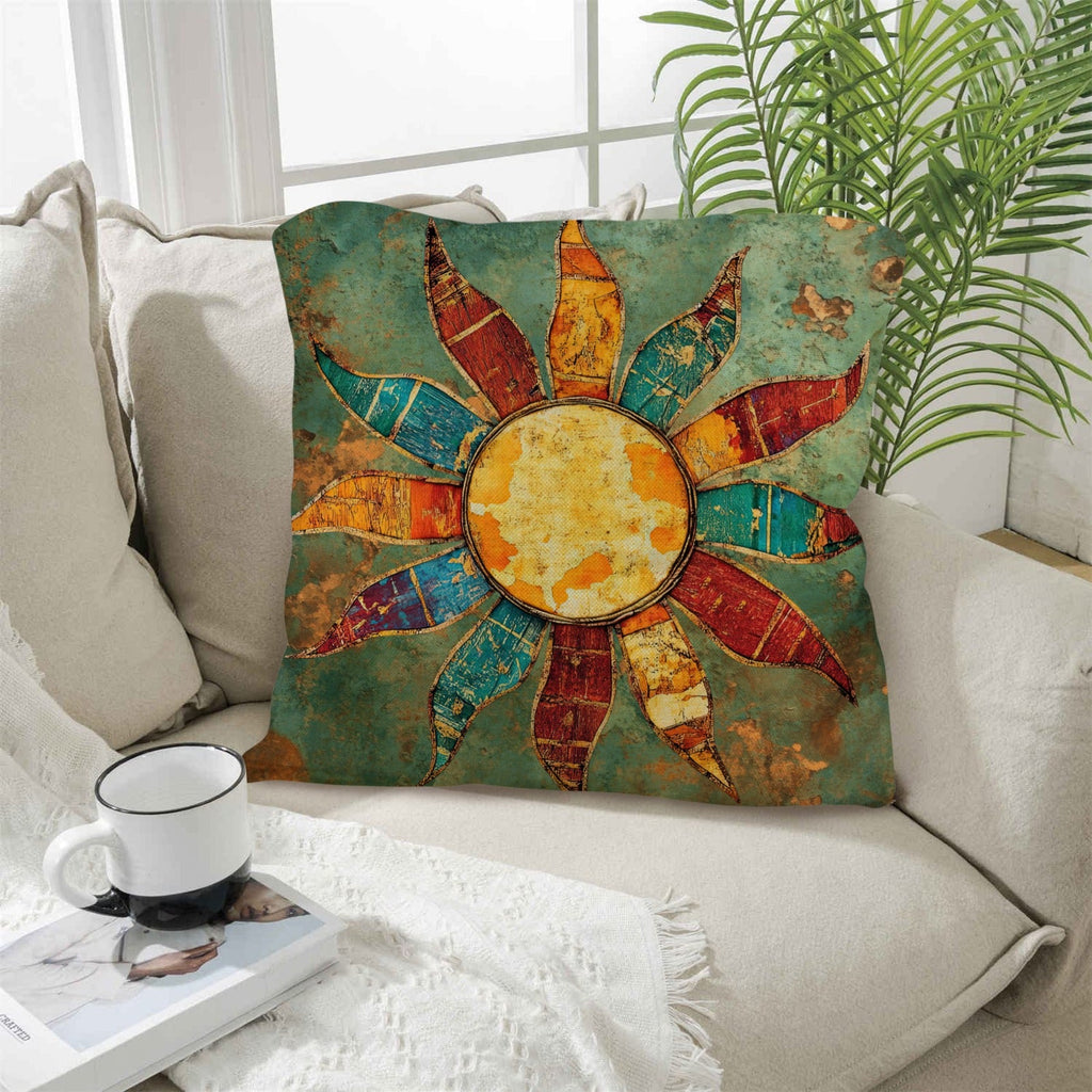 Baha Ranch Colores de Mexico Sun Face Throw Pillow Case Made in America