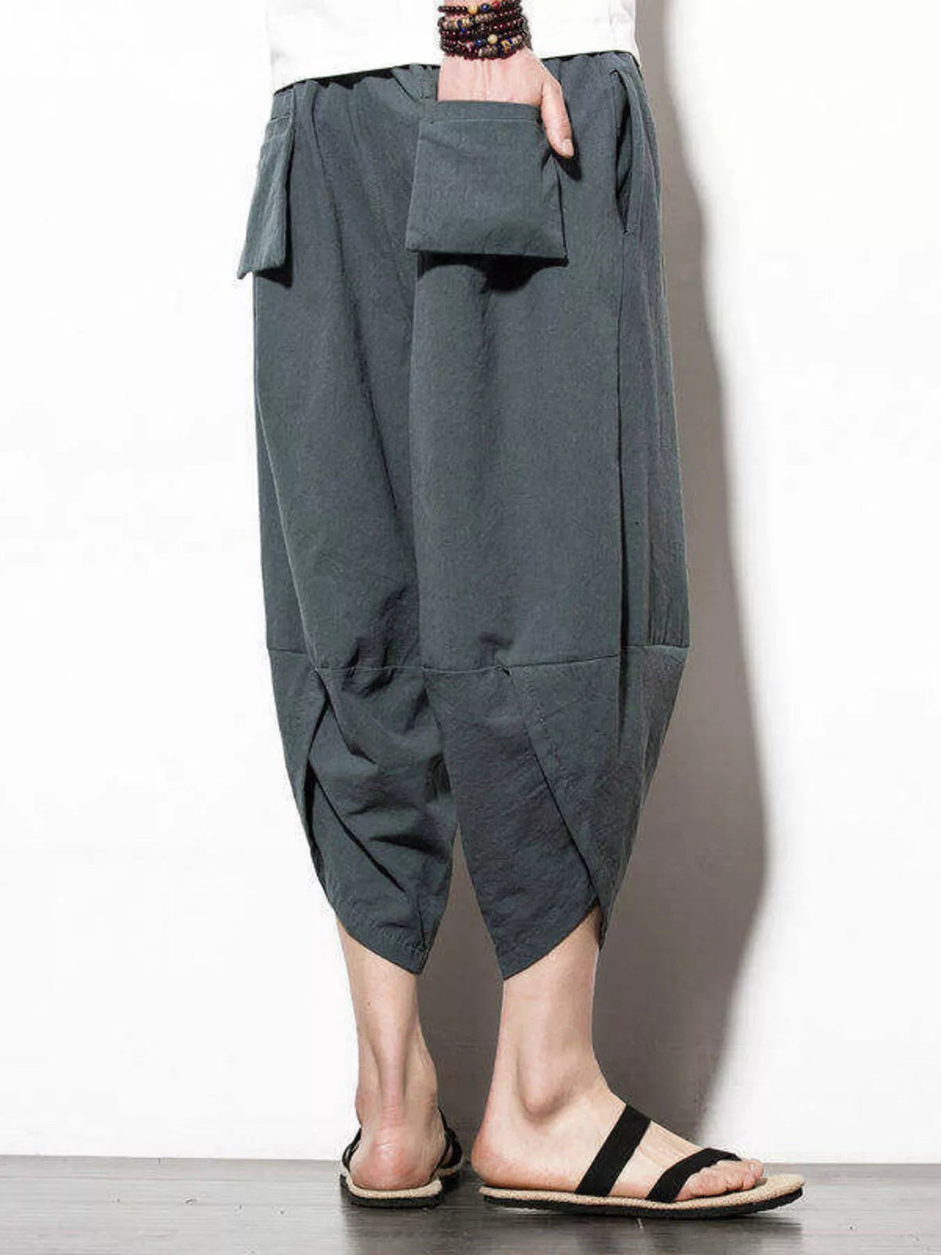 Men's Plus Size Loose Fit Cropped Pants