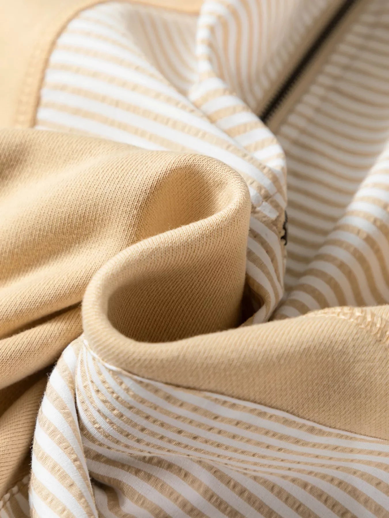 Quarter Zip Striped Patchwork Drop Shoulder Loose Long Sleeve Top
