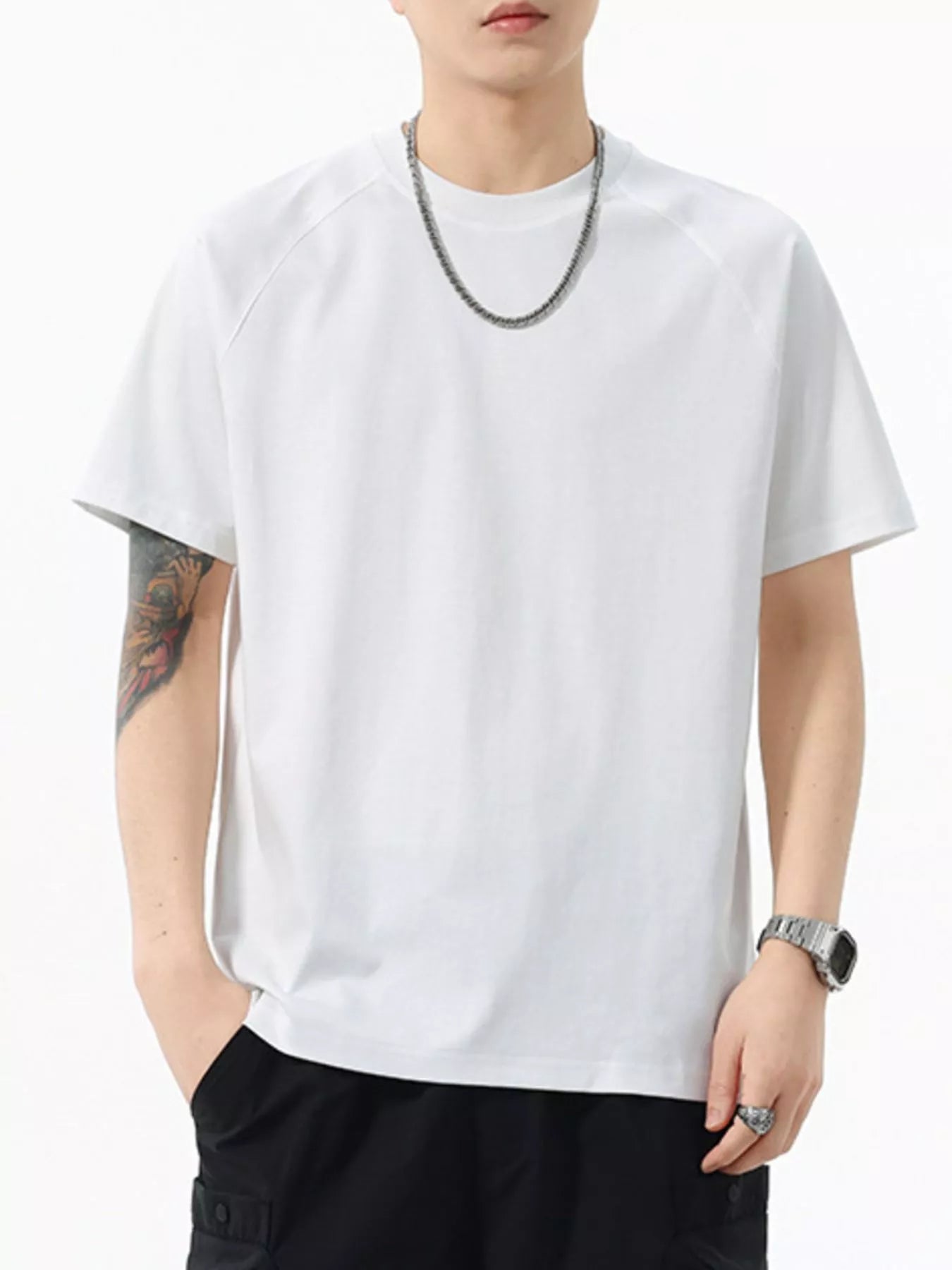 Men's Full Size Round Neck Short Sleeve T-Shirt Plus Size