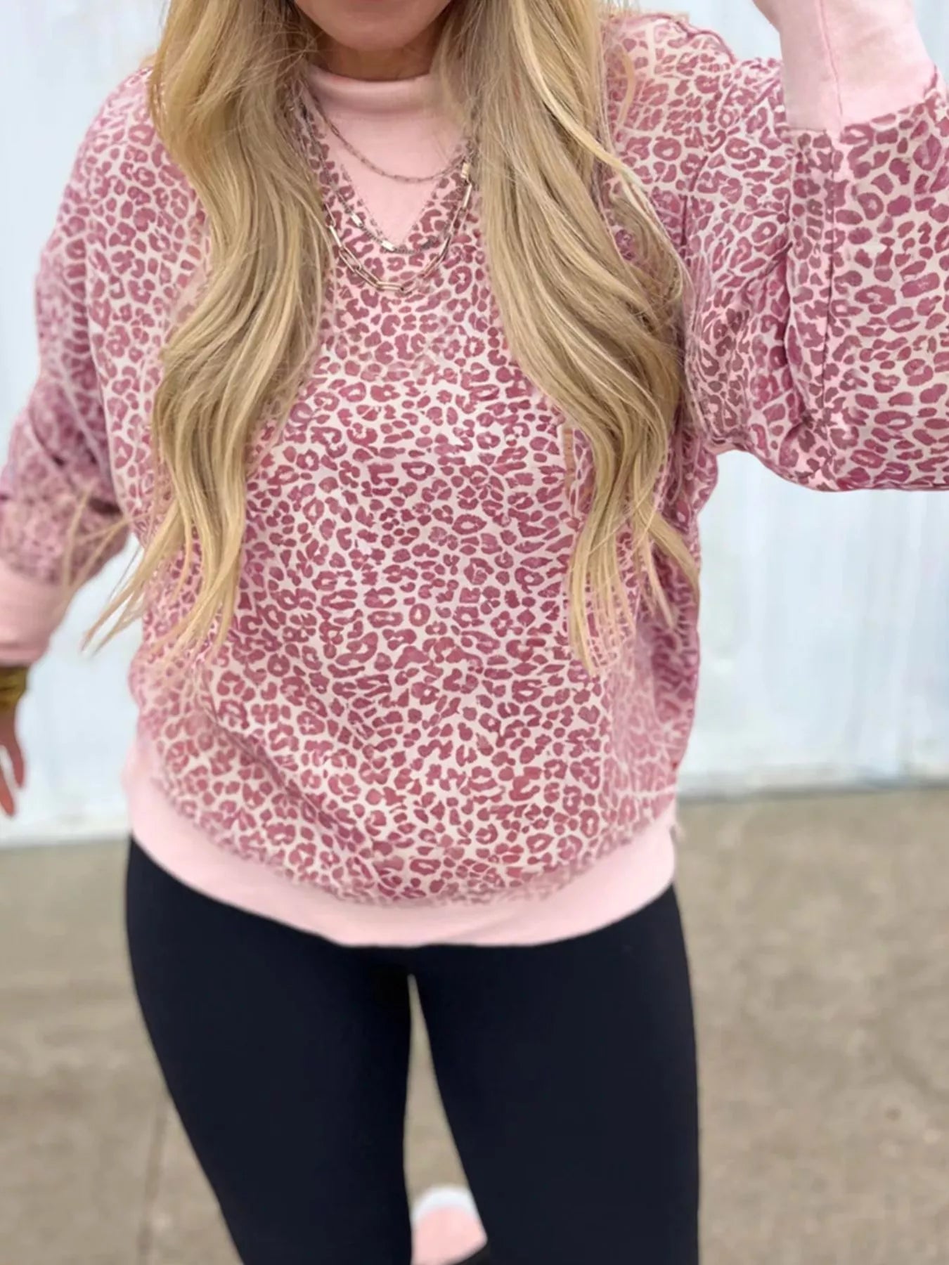 Leopard Long Sleeve Relaxed Fit Sweatshirt