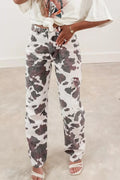 Cow Spots Printed Multi Pocketed Jeans