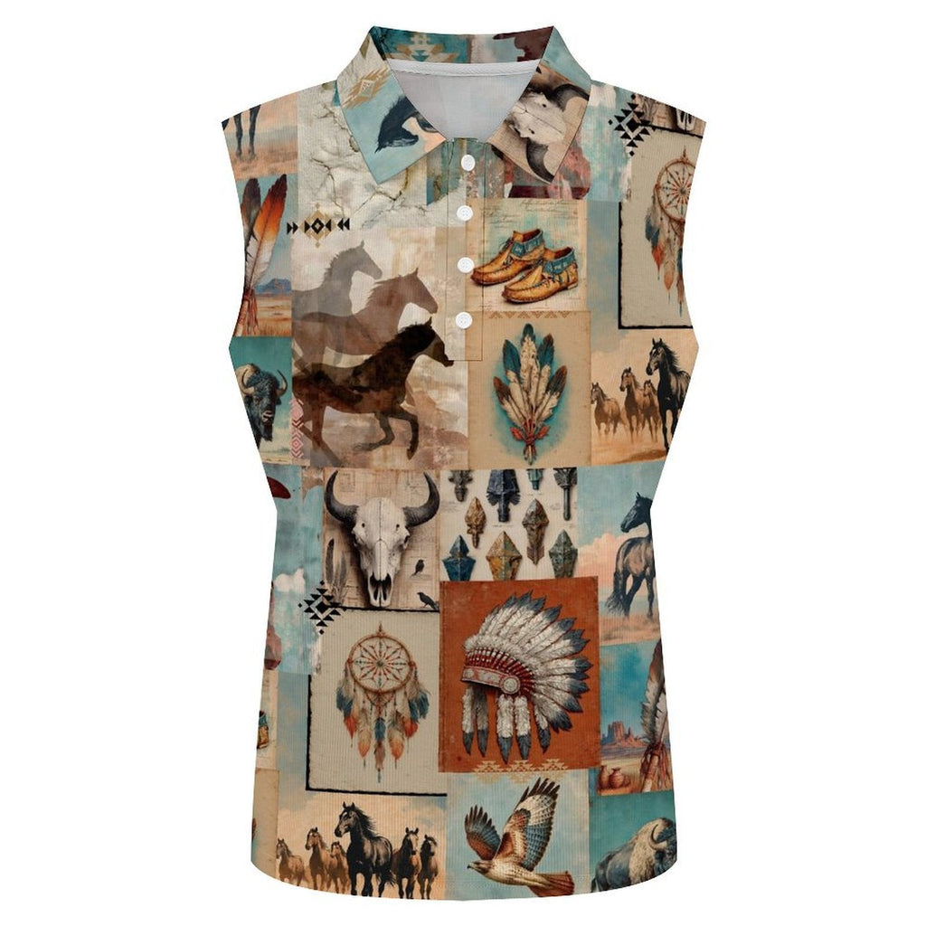 Baha Ranch Bohemian Dreams Sleeveless Polo Tank Top
