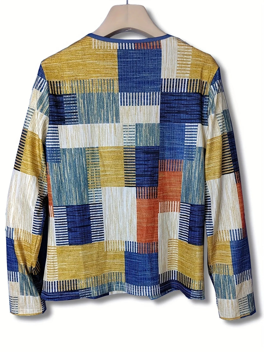 Color Block Zip Front Long Sleeve Top