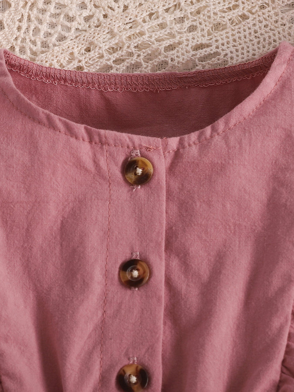 Children's Ruffle Trim Button Front Top and Shorts Set