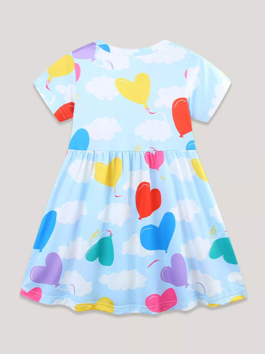 Children's Heart Balloon Print Casual Dress