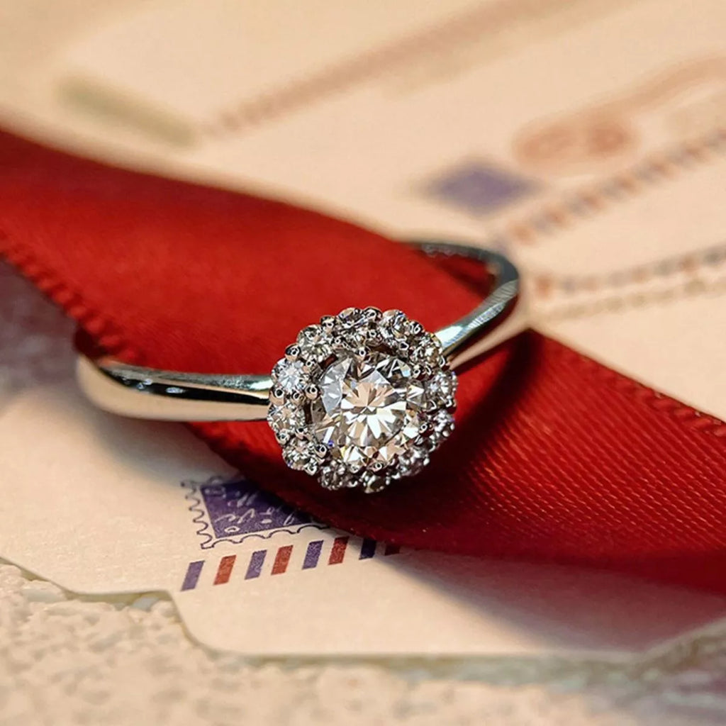 1 Carat 925 Sterling Silver Moissanite Flower Ring