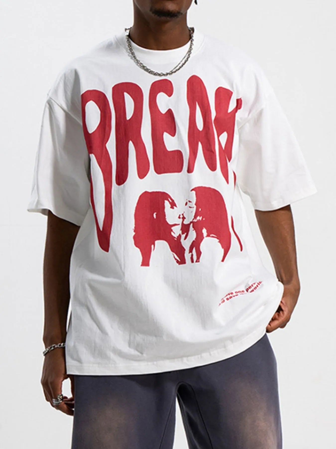 Men's Oversized Graphic Round Neck T-Shirt