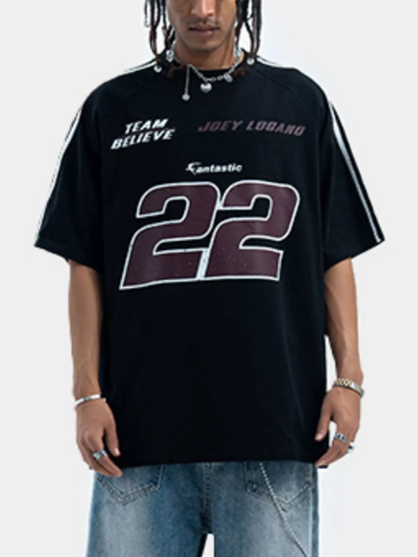Men's Number Round Neck Short Sleeve T-Shirt