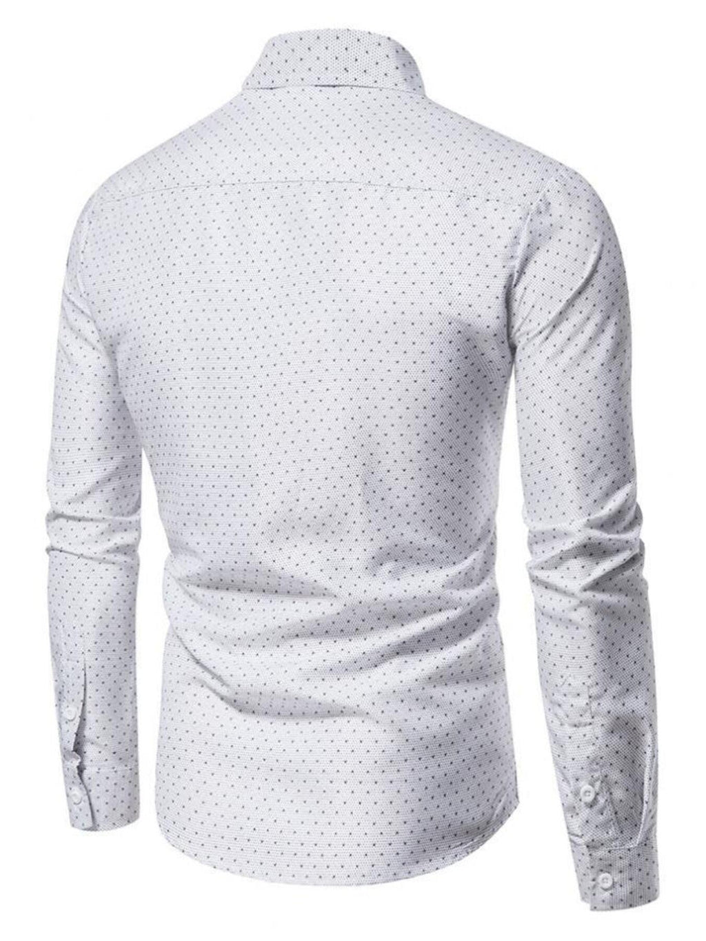Men's Slim Fit Dotted Pattern Long Sleeve Shirt