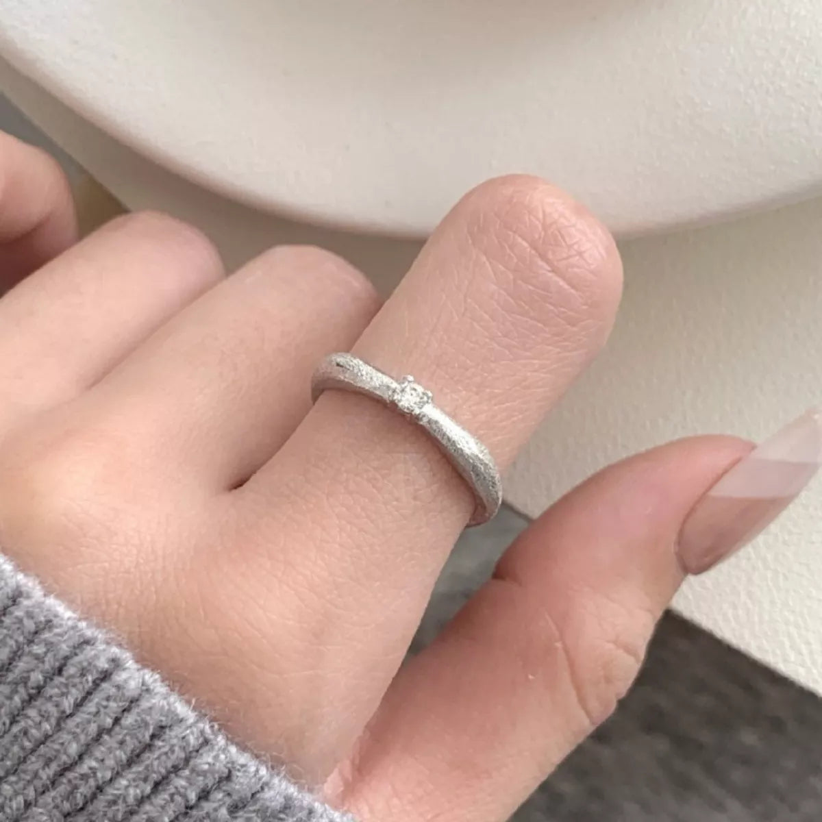 925 Sterling Silver Zircon Ring