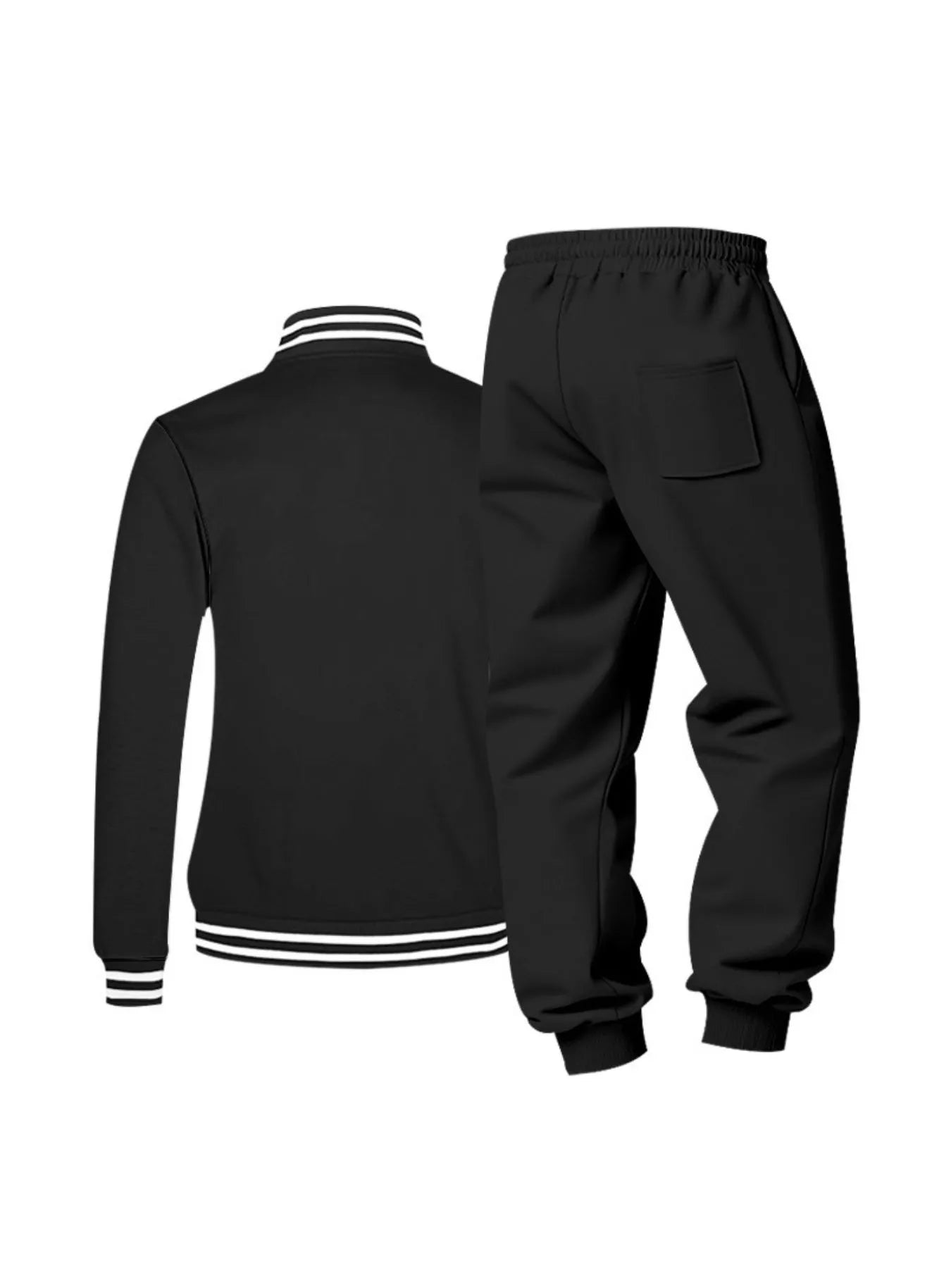 Men's Full Size Striped Long Sleeve Top and Pants Set Plus Size