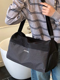 Plaid Oxford Cloth Travel Bag