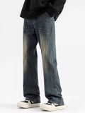 Men's Plus Size Vintage Wash Loose Fit Jeans