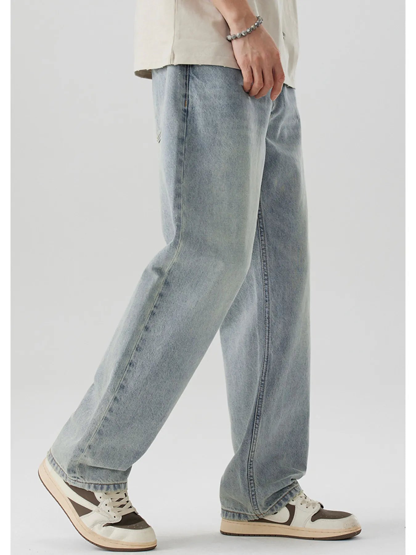 Men's Wash Wide Leg Jeans